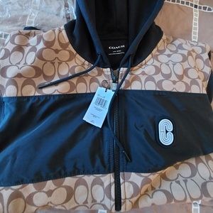 Coach khaki zip-up Hoodie size:L